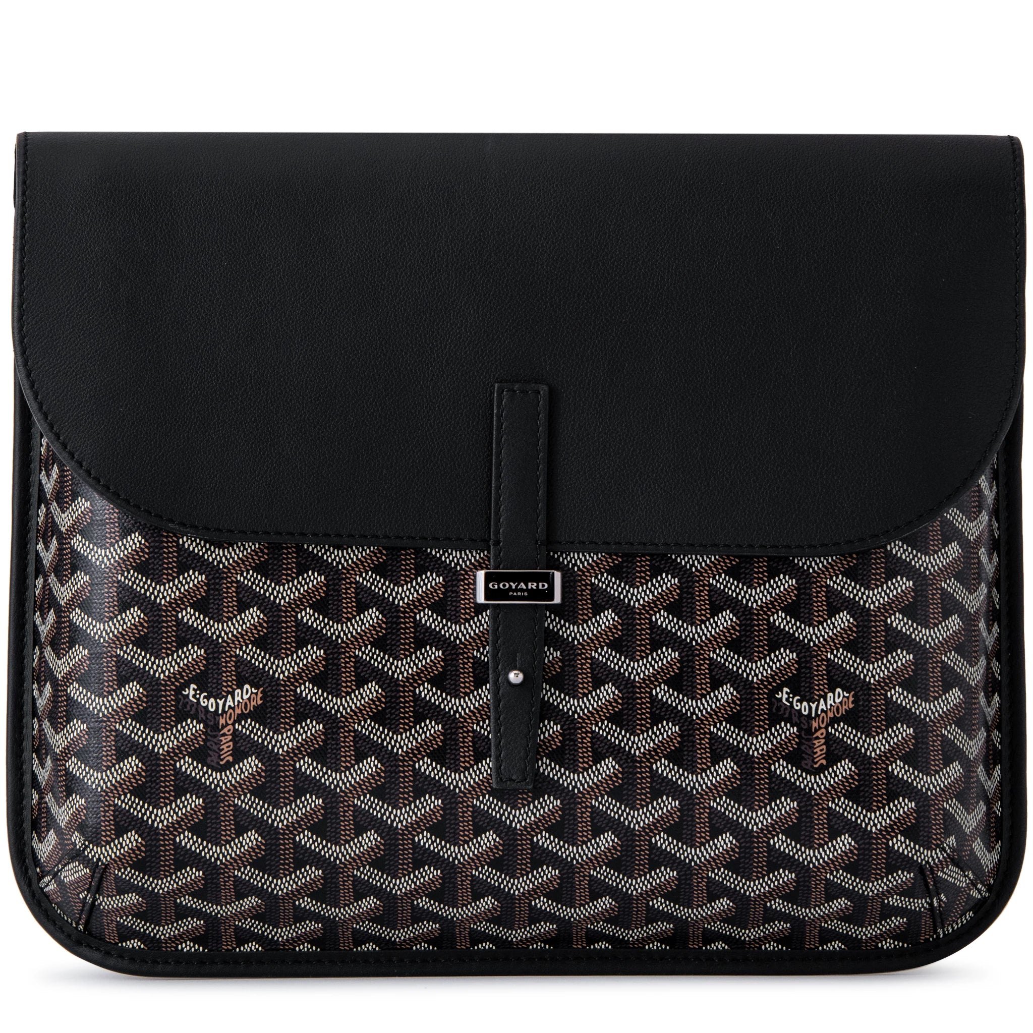 Front view of Goyard Coursier Black Messenger Bag
